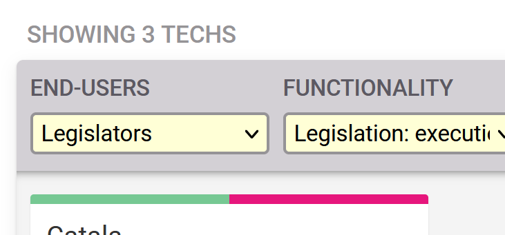 Filters in the Typology interface